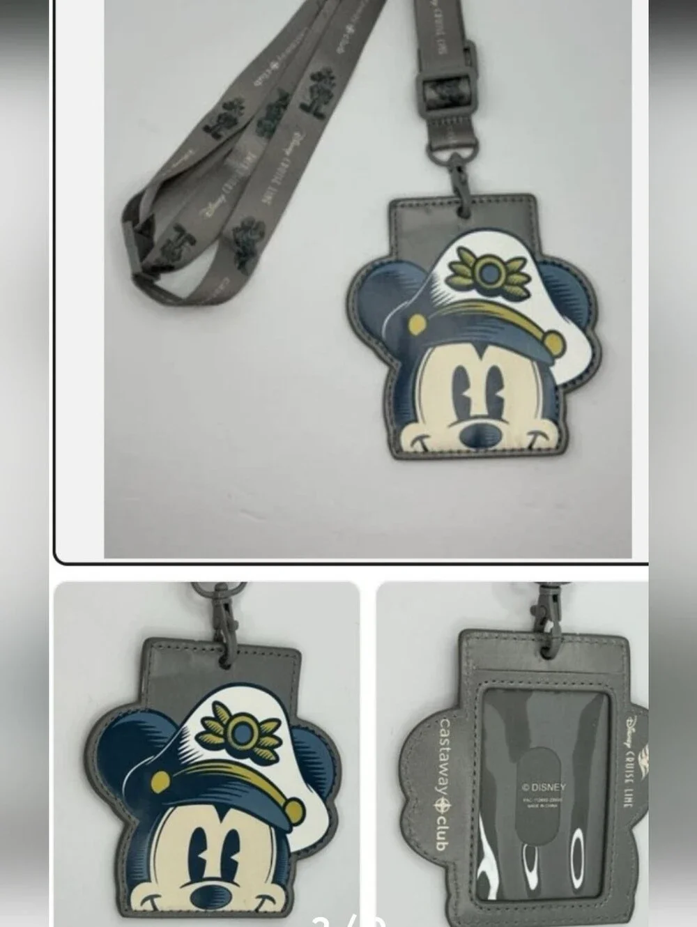 Disney Cruise Line DCL Pearl Castaway Club Tote/Lanyard Set Captain Mickey (2)